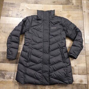 Marmot 700 Fill Down Long Puffer Coat with Magnetic Flap Women’s XL Black